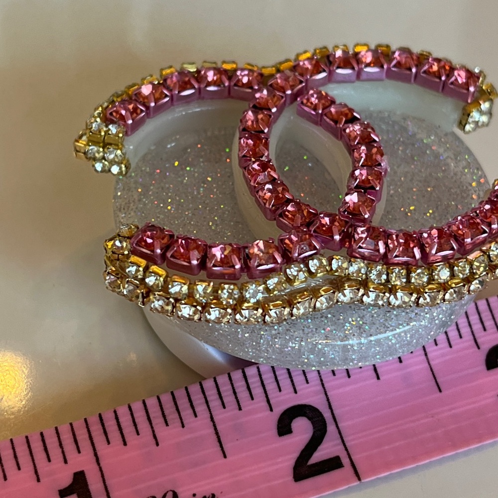 Fashion Pink and Gold Crystal Phone Grip - Picture 8 of 9